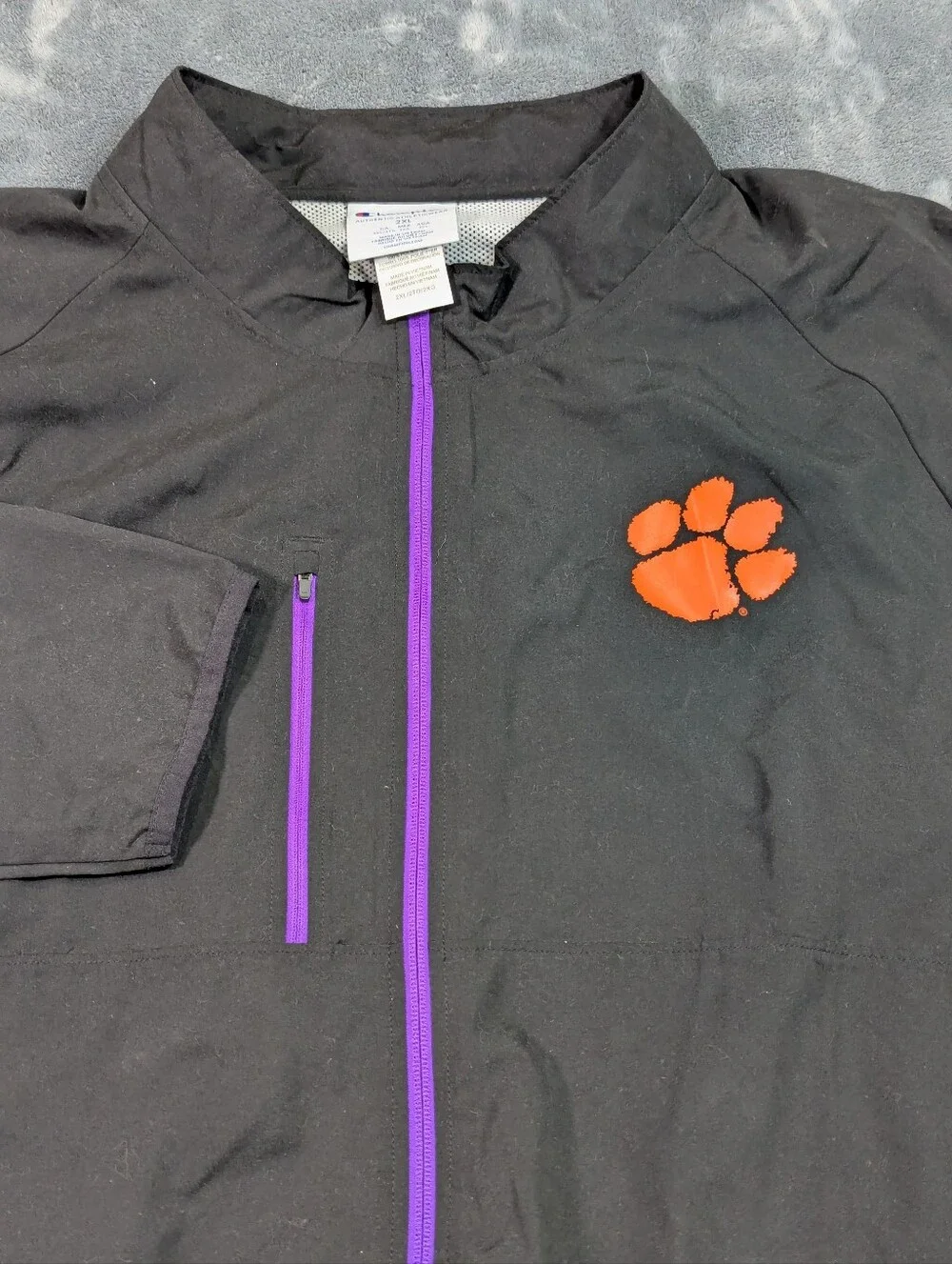 Champion Clemson Tigers Vented Windbreaker Jacket Men's SZ 2XL Fight Tigers